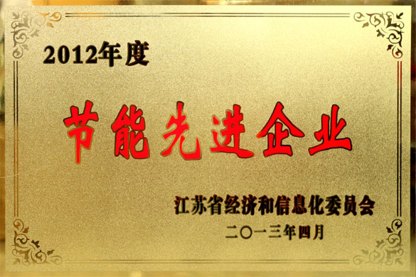 尊龙凯时人生就是搏被评为“2012年度江苏省节能先进企业”